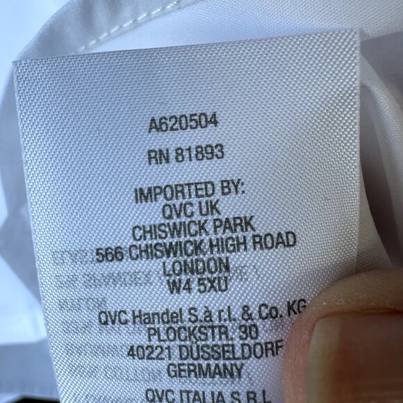 NEW Studio Park x Amy Stran QVC Modern Button Front Shirt WHITE M Office Casual - Picture 7 of 8